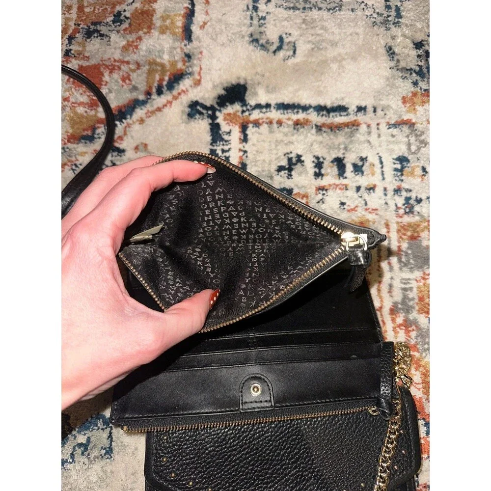 Kate Spade Malea West Street Black Leather Studded Wallet